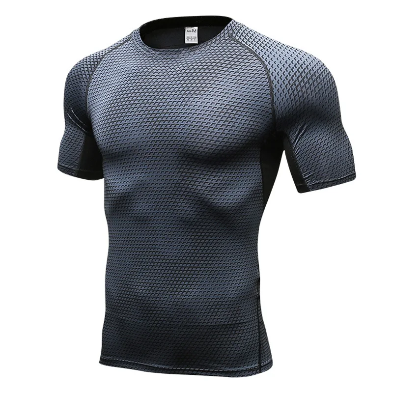 thumbnail image 1 of Camiseta deportiva para correr para niño, camiseta de manga corta para hombre, mallas para ejercicio en gimnasio, entrenamiento, capa Base de Fitness, ropa ajustada de secado rápido, 1 of 5