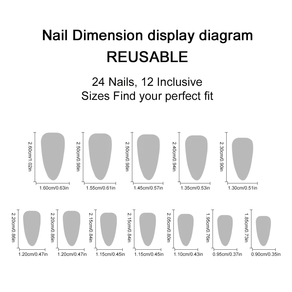 24 Pcs Matte Almond False Nails Set Image 4