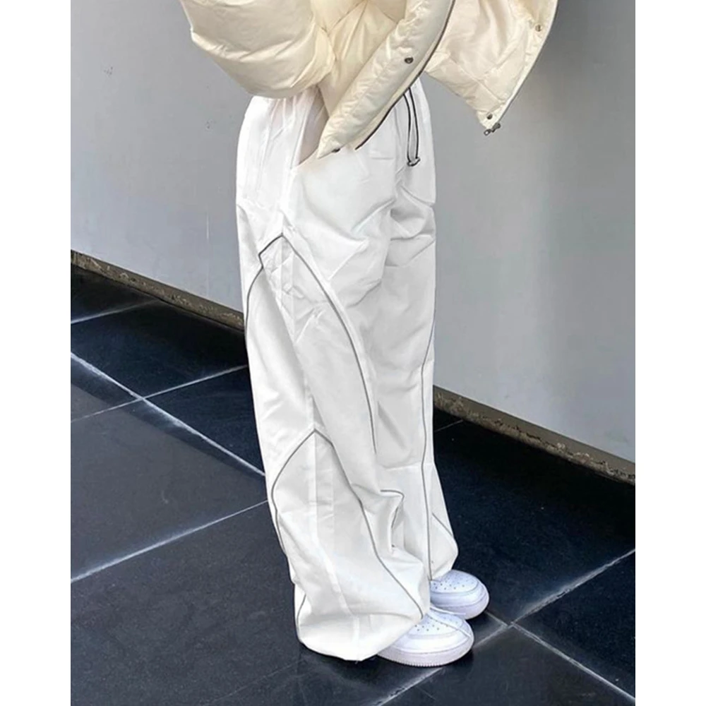 Women's Fashion High Waist Wide Leg Pants Women Drawstring Pants Casual Work Out Pants traf Outifts Jogging Femme Sports Pants