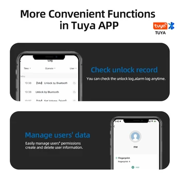 RAYKUBE M5 US Free Delivery Tuya BLE Smart Fingerprint Door Lock Electronic Lock with Password/Key/Card/Tuya APP Unlock 3