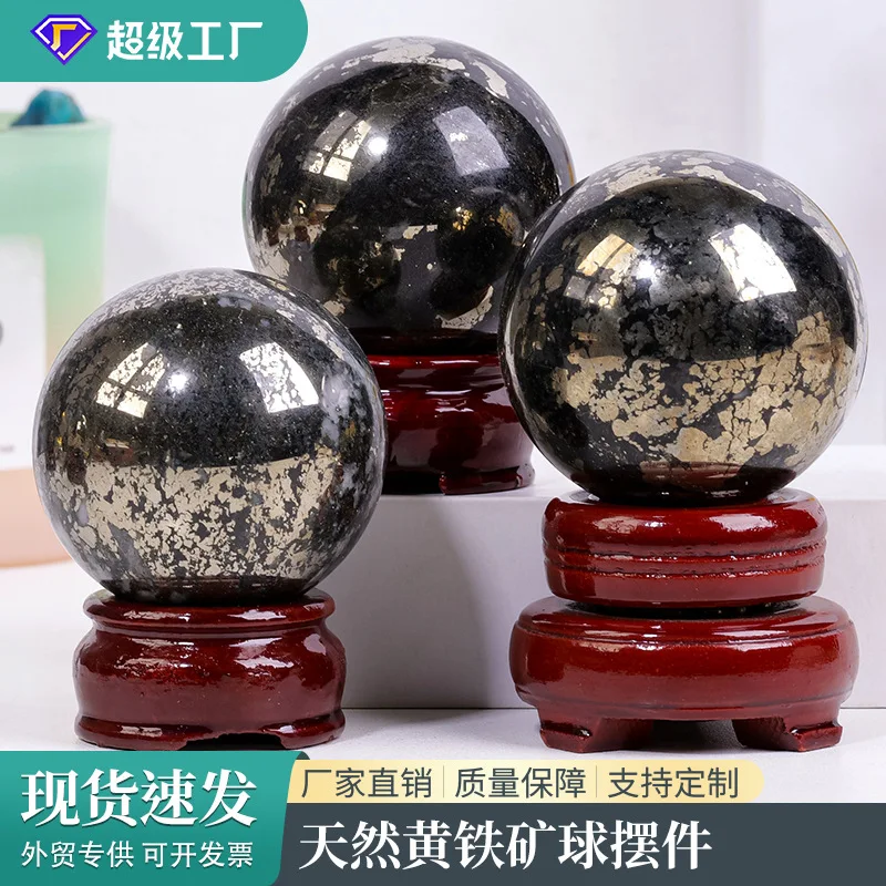 

Natural pyrite crystal sphere ball ore standard raw stone polished crafts energy stone home decoration ornaments