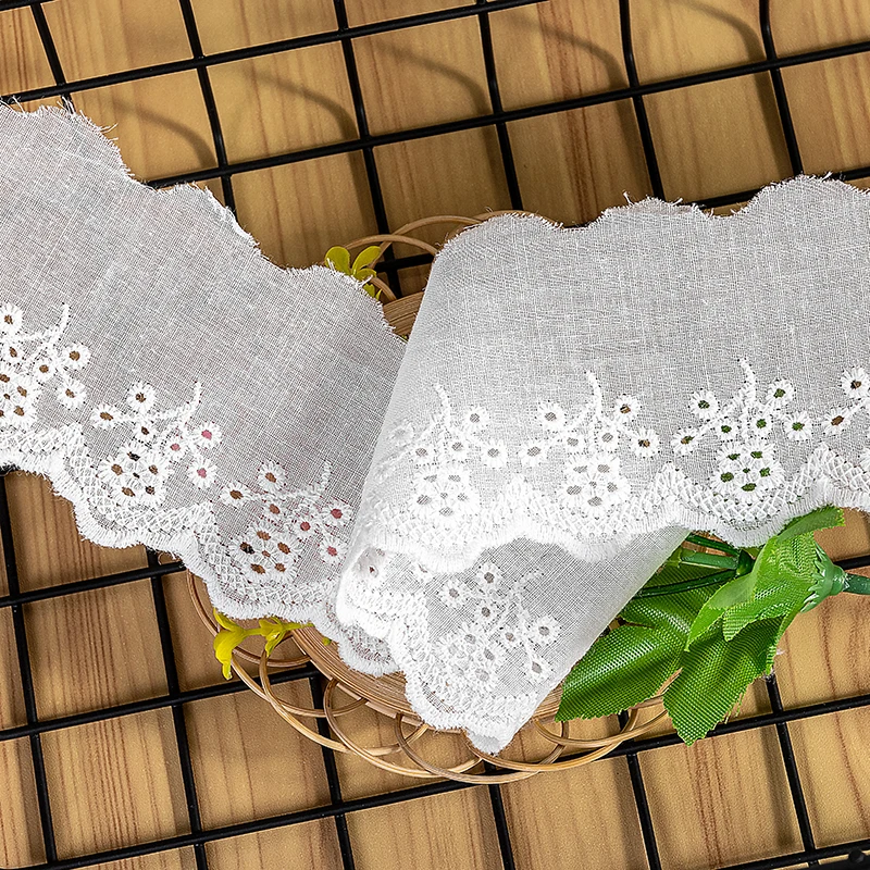 Cotton Embroidery Lace Ribbon 6cm Width 5Yards DIY Sewing Accessories