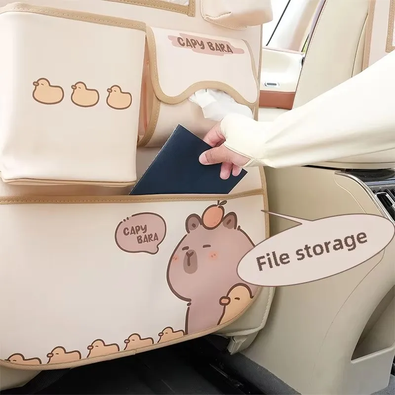 Car anti-kick mat Rear seat anti-dirt mat Cute car rear seat child anti-wear protective car seat protector car seat organizer car door kick pad Car storage bag