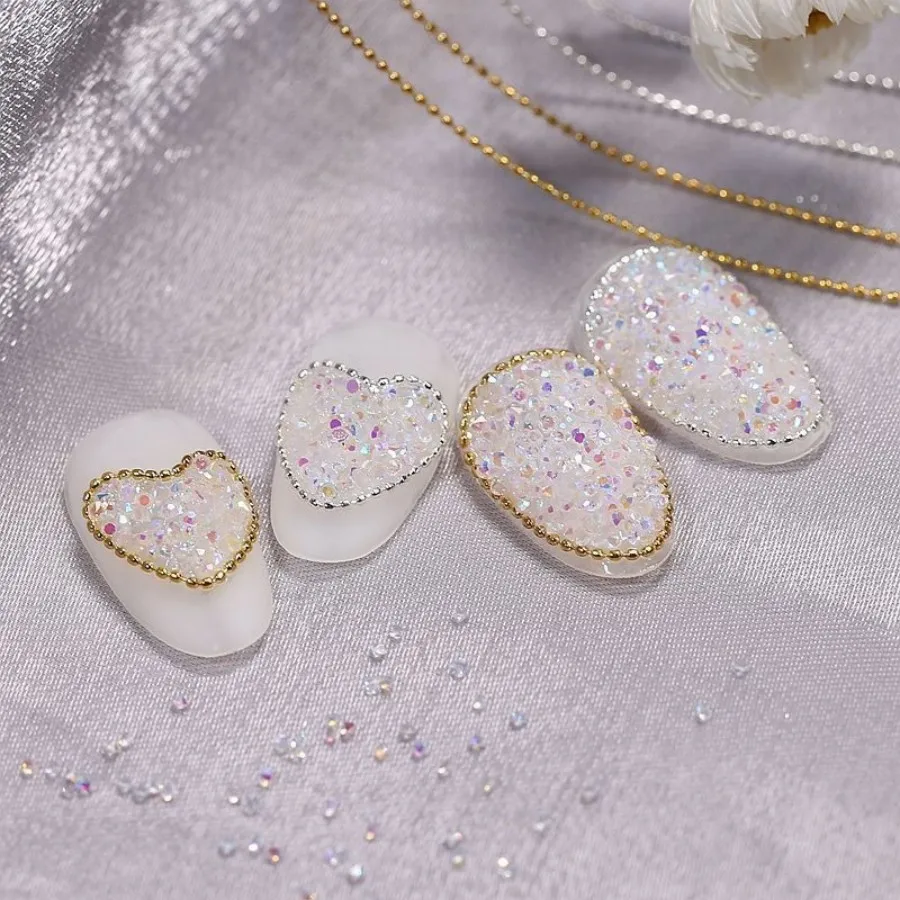 1M/Pack 0.8mm Gold Silver Nail Bead Chain Charm Ellipse Stone Nail Art Decorations Giltter Metal Steel Ball Jewelry Accessory 3