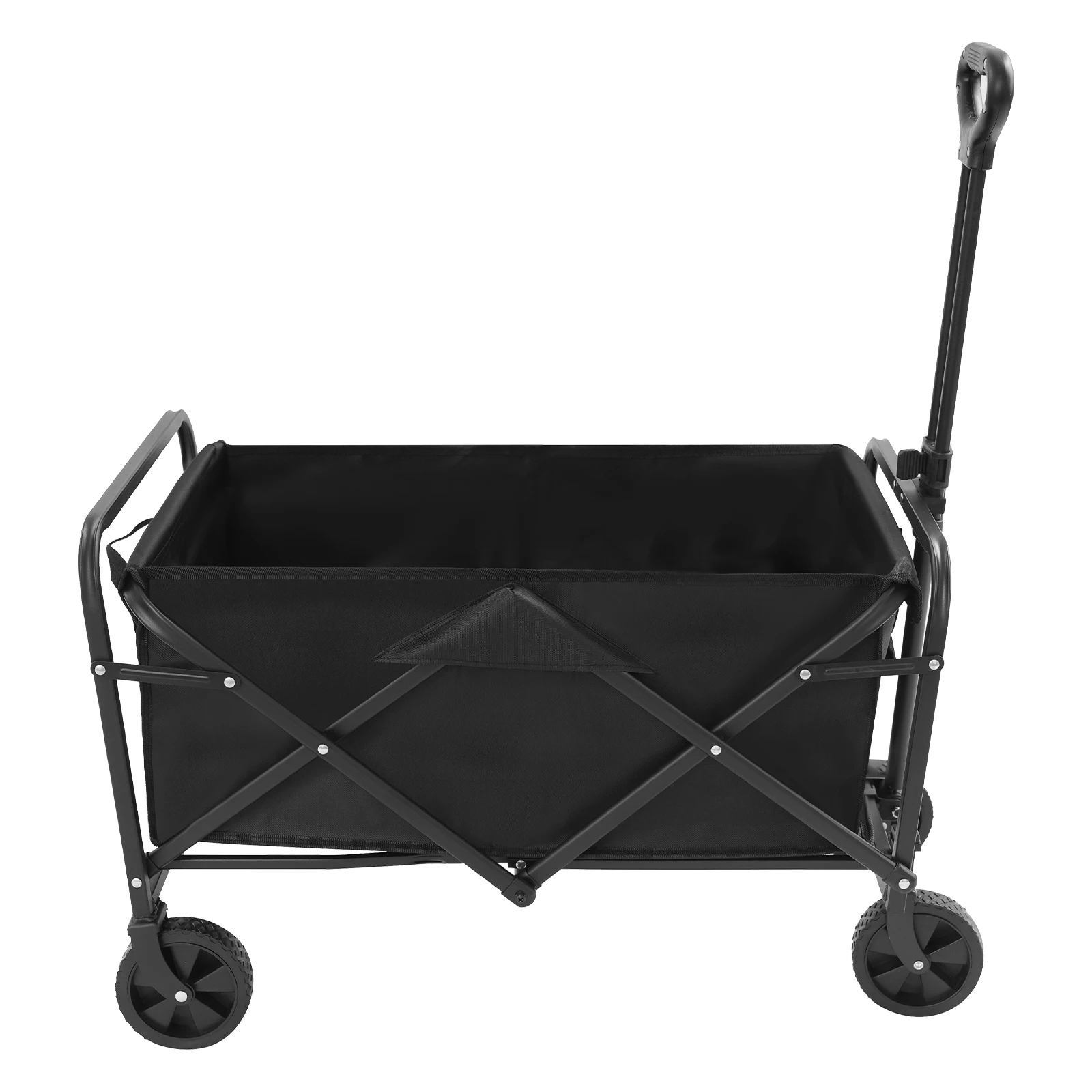 253LBS Zusammenklappbarer Bollerwagen - Faltbarer Mehrzweckwagen mit Großer Kapazität für Outdoor-Camping/Strand/Einkaufen (Schwarz) – Detail 11