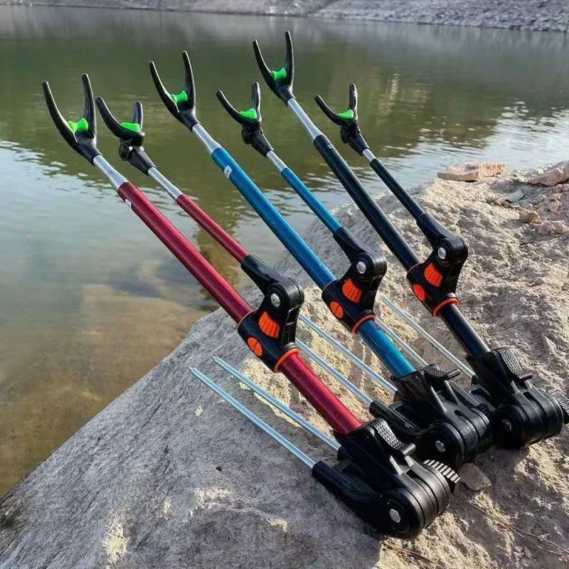 Fishing Rod Bracket Stainless Steel Thickened Telescopic Dual Purpose Holder