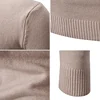 Autumn New Sweater Men's Half High Neck Basic Solid Color Casual Versatile Round Neck Knit with Slim Fit Elastic Sweater Inside 5