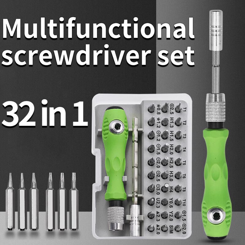  32 In 1 Multifunctional Screwdriver Combination Household Portable Cross Magnetic Precision Screwdriver Set Maintenance Tool 