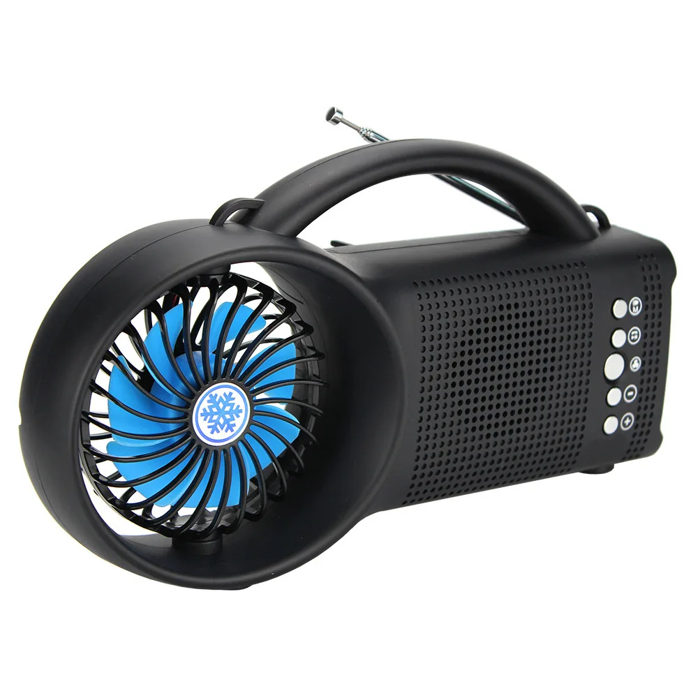 MD-122-S Solar Wireless Bluetooth Radio Outdoor Portable Fan Speaker Fire Emergency Broadcast