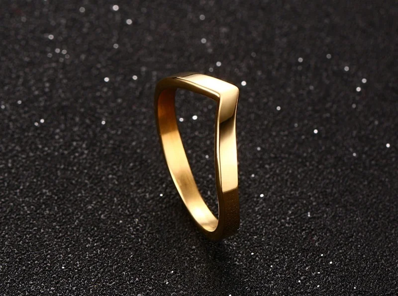 Simple Chevron V Shape Ring or Party 316L Stainless Steel Fashion Jewelry Rings For Women