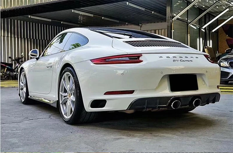 Voor Porsche 911 991.2 2015 2016 2017 2018 Echt koolstofvezel Voorlip Achterdiffuser Carrosserie Zijskirt Kit Kofferbakspoiler Refits - - Racext 49