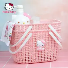 

Hello Kitty Storage Bath Basket Portable Bathroom Basket Plastic Storage Box Snacks Cosmetic Wash Storage Box