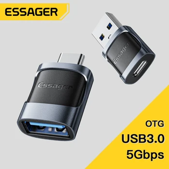 Essager USB 3.0-C 타입 OTG 어댑터, 맥북 노트북 카드 리더기, USB A 타입 수-마이크로 C 타입 USB A 암 변환기