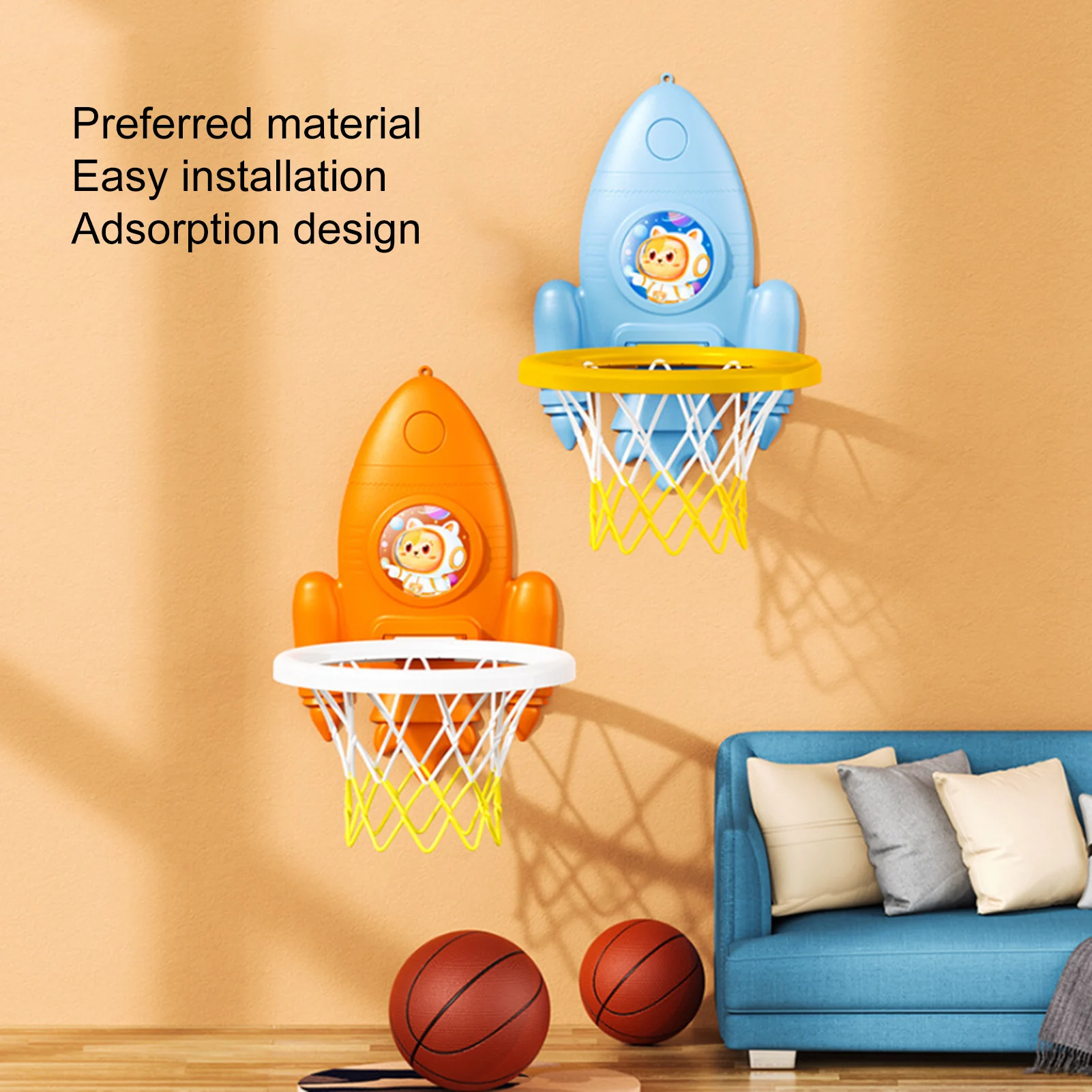 

1 Set Basketball Hoop Non-shaking Basketball Stand Foldable Kids Basketball Training Toy Indoor Sports Game Birthday Gift