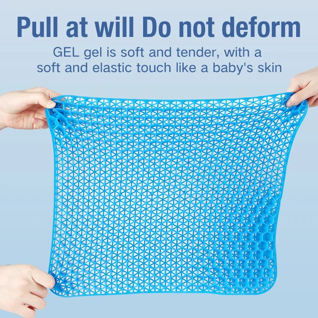 Coussin de siège en Gel, Design nid d'abeille respirant d'été pour soulager la pression, douleur au coccyx pour la maison, le bureau, les fauteuils roulants et les voitures 6