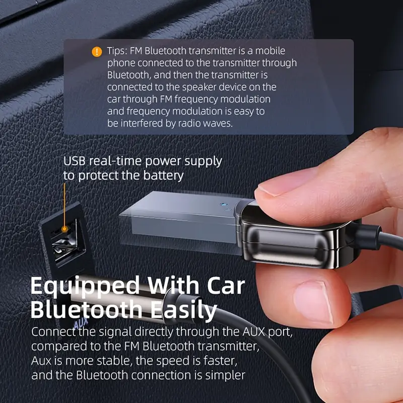 Car Bluetooth 5.0 Receiver Listening To Music Call Navigation 3.5mm High Audio Call Assistance Adapter Plug And Play bluetooth adapter,bluetooth audio receiver,bluetooth transceiver adapter,audio adapter,bluetooth aux adaptor
