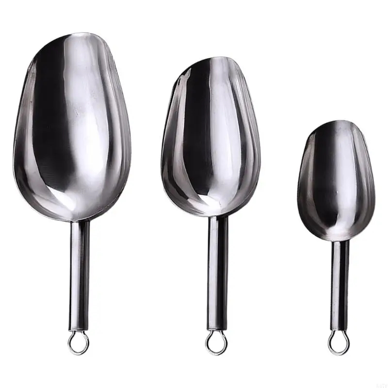 547F Stainless Steel Shovel Thickened Ice Scooper Grains Spices Candy Flour Nut Measuring Spoon Practical Kitchen Accessories