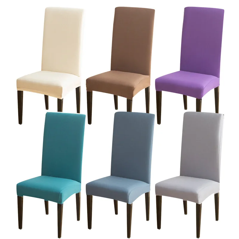Solid Color Spandex Chair Cover For European American Home Dining Chair Slipcover Home Decoration Dustproof Cover chair cover