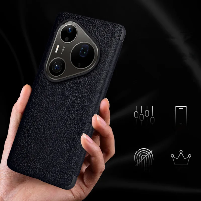 Elegant Leather Flip Case with Full Coverage Window View