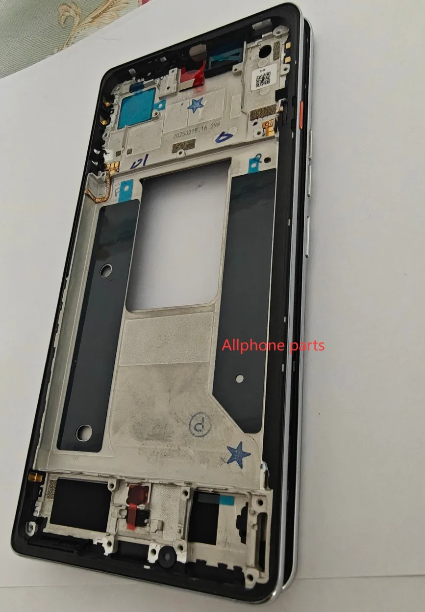 테크노 카몬 40 프로 5G 몰두라 CM7 LCD 전면 프레임 하우징 베젤 수리 부품용 사이드 버튼 키가 있는 중간 프레임