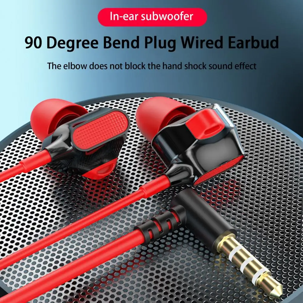 

Wired Earbud Stereo Surround High Clarity Calls Game Listening Music Earphone Bass 90 Degree Bend Plug Wired Headset Accessories