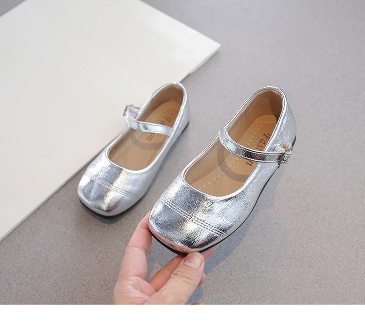 Kinder Mary Janes Mädchen Weiche Wohnungen Silber Schwarz Farbe Schmale Quadratische Zehen Bequeme Kinder Schule Party Hochzeit Schuhe 26-37 Neu – Detail 6