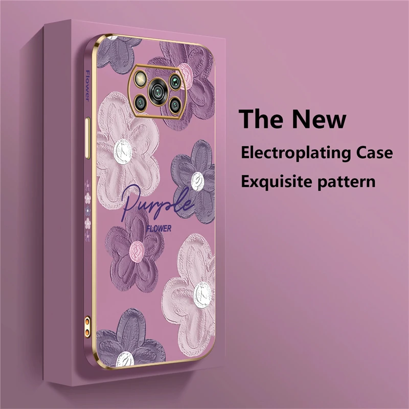 Elegant Floral Plating Phone Case – Soft, Shockproof Back Cover with Stylish Pattern Design