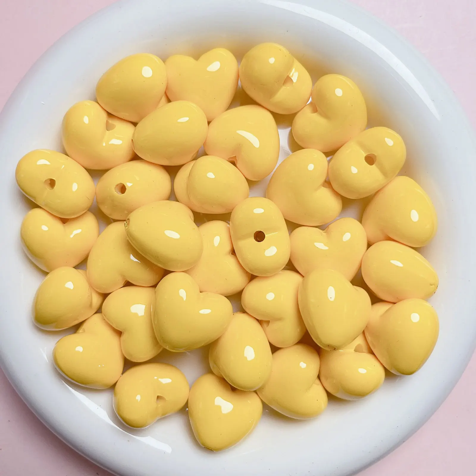 Colorful Love Heart Beads for DIY Jewelry and Accessories