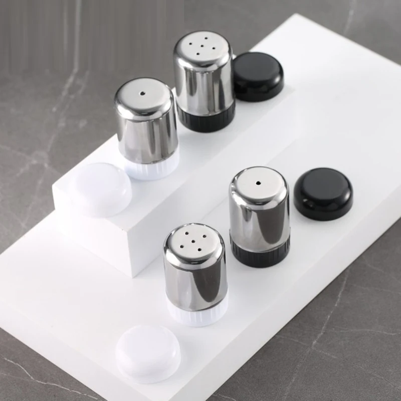 Stainless Steel Spice Jars Barbecue Salt Shaker Pepper Seasoning Bottle Home Condiments Storage Container seasoning jar salt shaker spices bottle