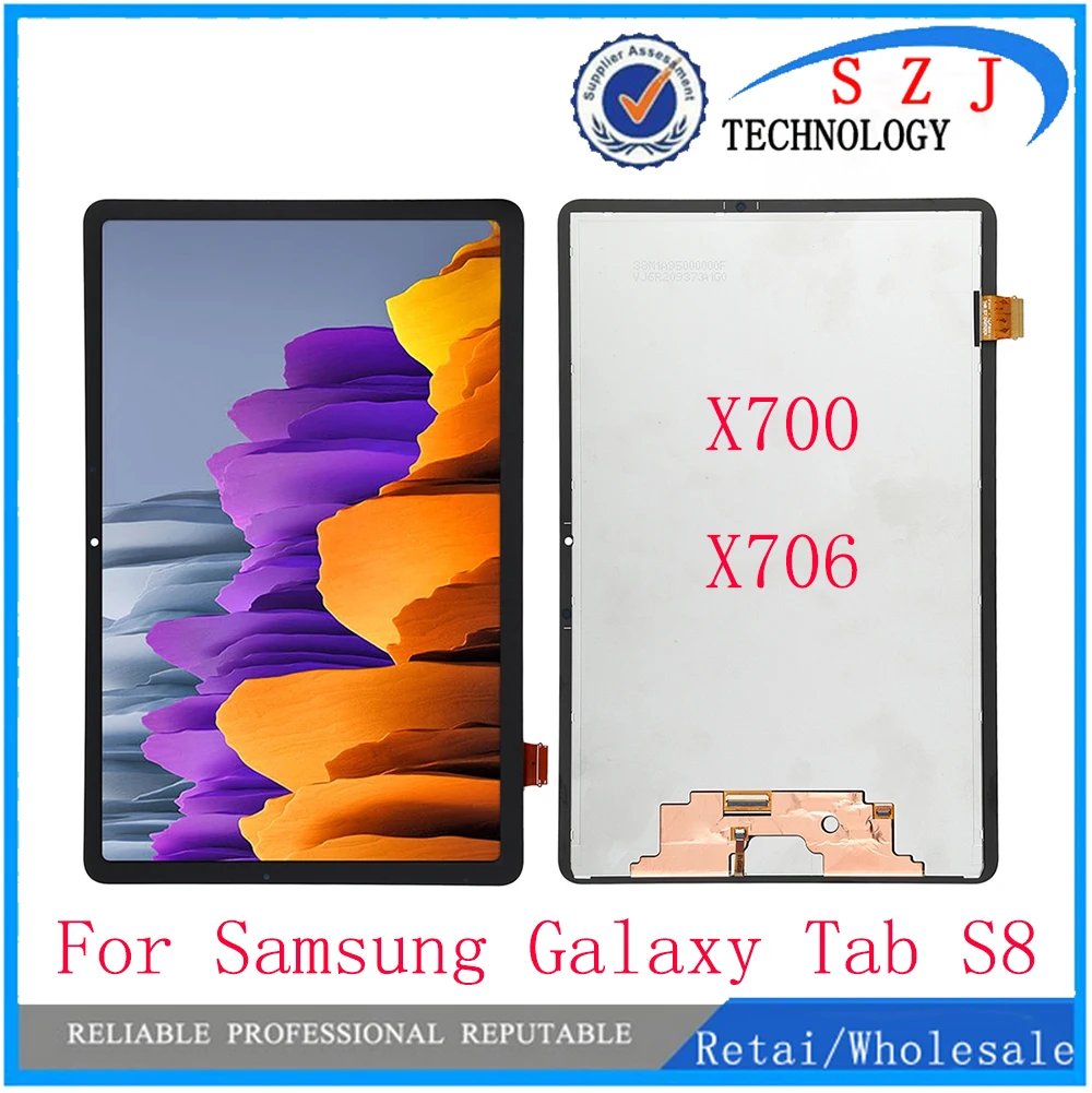 Display Lcd e Montagem Digitador de Tela Sensível ao Toque Samsung Galaxy Tab s8 Sm-x700 X706 X706b X706u X706n 11 Novo