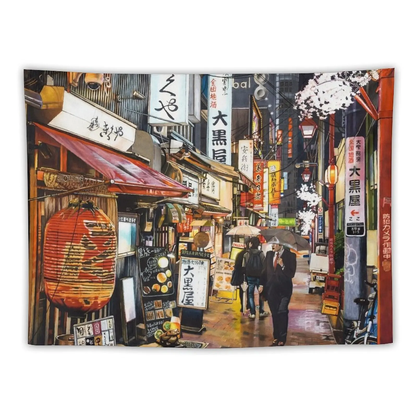 

Tokyo in the rain Tapestry Aesthetic Room Decoration Aesthetic Home Decor Tapestry