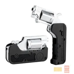 1PC Life Car Ghost Switch-Gun Folding Alloy Left Wheel Metal Model Gun Wheel Simulation Toy Soft Bullet Gun with Plastic Bullets