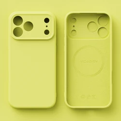 Enhanced Liquid Silicone Magnetic Phone Case with MagSafe Wireless Charging Compatibility - iPhone 17 Pro Max (Yellow)