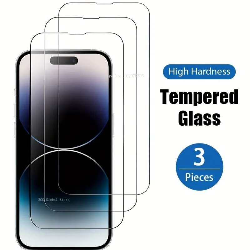 

3Packs 9H Clear Tempered Glass For iPhone 14 11 Pro Max 12 13 Mini 7 8Plus Screen Protector For IPhone 15 Pro Max XR XS Glass