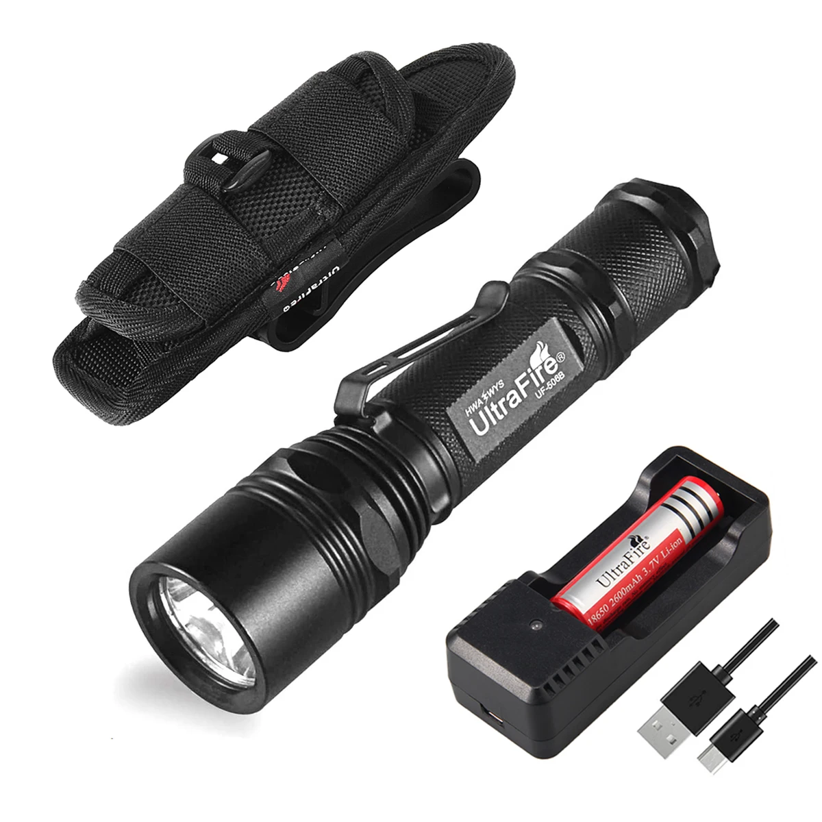UltraFire WF-506B 1000 Lumen Handheld Super Bright LED Flashlight Tactical Strong Light Outdoor Camping Hiking 18650 Torch