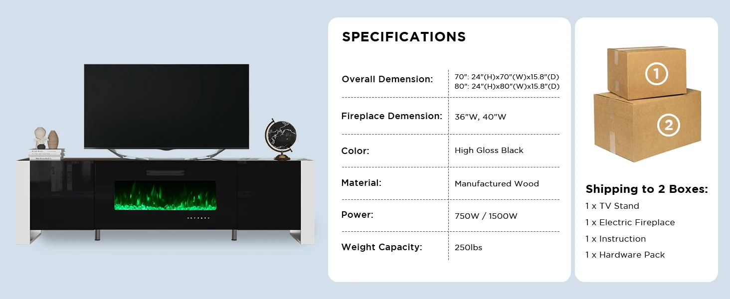 fireplace tv stand 