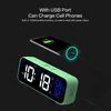 Music LED Digital Alarm Clock Voice Control Temperature Humidity Display Desktop Clocks Home Table Decoration Built-in 1200mAh 5