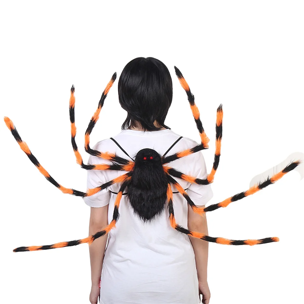 

Искусственный Карманный костюм паука для Хэллоуина, костюм для маскарада, Забавный пушистый рюкзак с искусственной кожей, реквизит для костюма, аксессуары