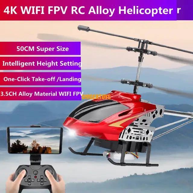 Big 50CM RC Helicopter with 4K HD Camera WIFI FPVFor Kids 3.5CH Alloy Height Setting Remote Control Helicopter Aircraft Boy Toy 1