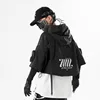 2024 Hip Hop Punk Techwear Short Jacket Hooded Cloak Men Women Multi Pockets Functional Pullover Jacket Street Casual Coat 6
