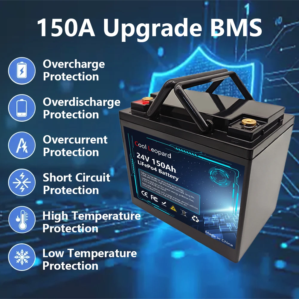 LiFePO4 32700 Battery 24V 150AH Built-in 120A BMS RV Rechargeable Lithium Iron Phosphate Solar Marine Overland Off-Grid Battery
