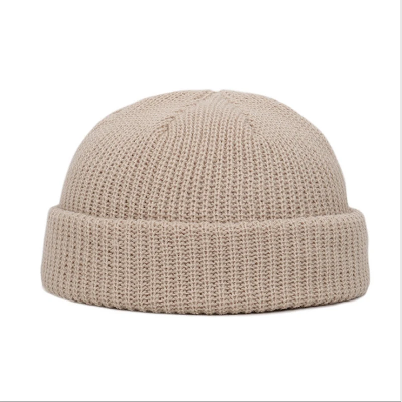 Unisex Warm Knitted Brimless Hat Men Women Beanies Winter Autumn Hip Hop Skullcap Street Beanie Ski Fisherman Solid Color Cap knitted hat