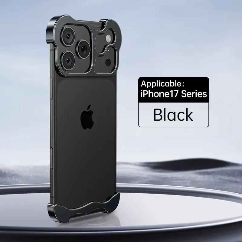 Irregular Metal Frame Bumper Phone Case with Aviation Aluminum Alloy Shockproof Cover