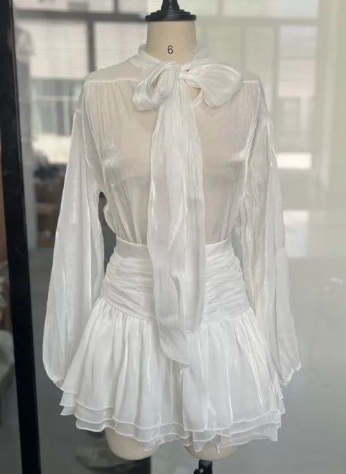 فستان نسائي لامع شفاف من خلال فستان قصير فضفاض بأك...