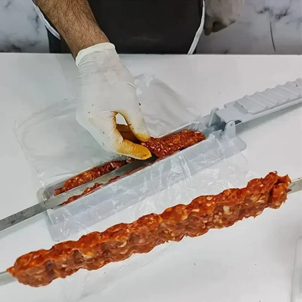 Single Row Kebab Maker Bbq Meat Skewer Machine Kebab Press Maker Reusable Plastic Bbq Skewer Preparation BBQ Tool