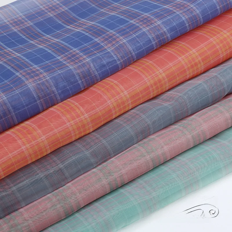 Fashionable Women's Dress Fabric Handmade DIY Plaid Ogees Stripe Handkerchief Material Chinese Style Geometric Patterned - 5