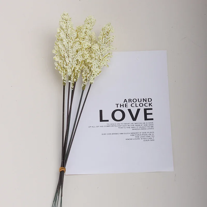 6pcs/lot artificial flowers mini foam wheat grain home decoration wedding fake flower supplies arrangement outdoor balcony decor