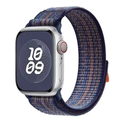 Premium Nylon Loop Strap for Smartwatches - Adjustable and Comfortable Bracelet Band (2 royal blue orange)