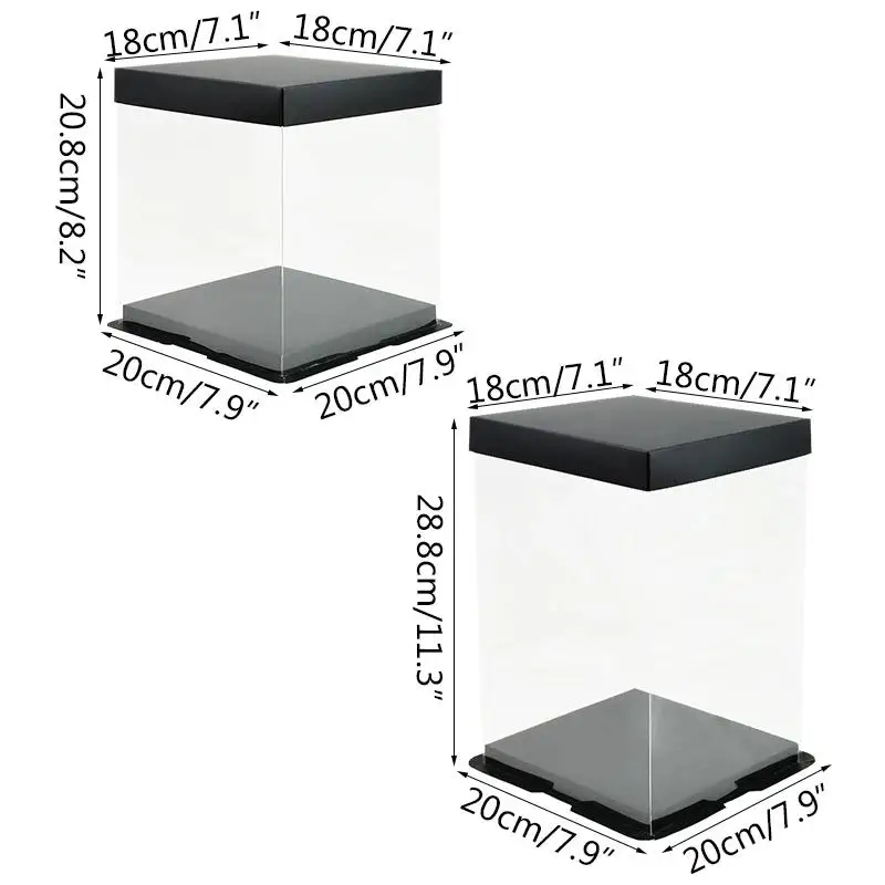 20/28 cm Transparente Kuchen Box Künstliche Rose Schaum Bär Verpackung Box Valentinstag Blume Geschenke Hochzeit Geburtstag Party decor – Detail 10