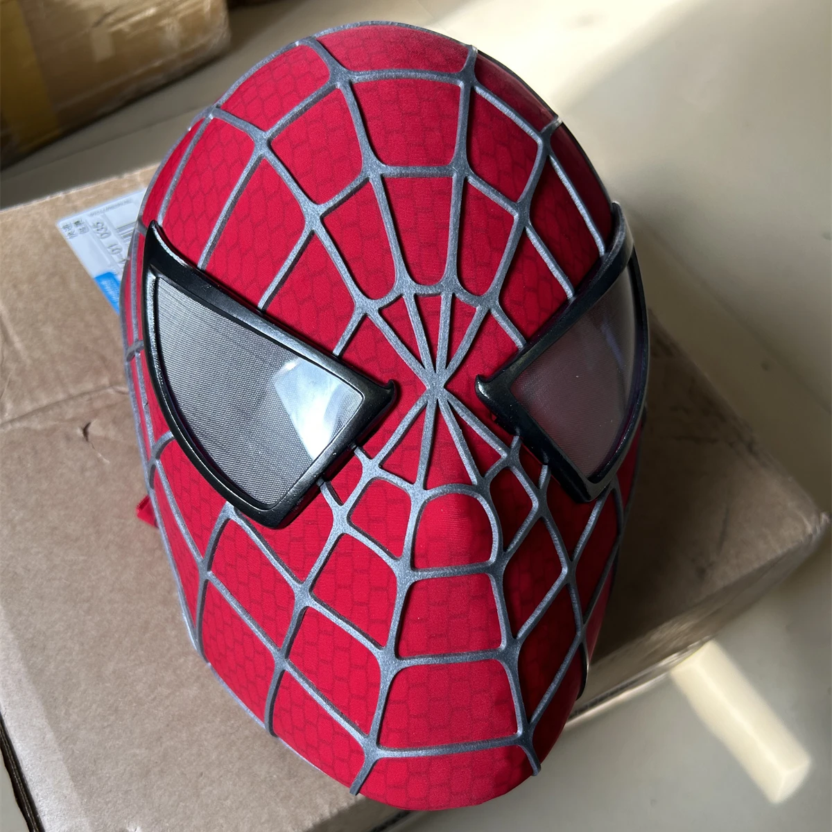 Marvel Spiderman Mask Cosplay Sam Raimi Spiderman Mask with Faceshell & 3D Rubber Webs, Wearable Movie Prop Replica Adults Gift